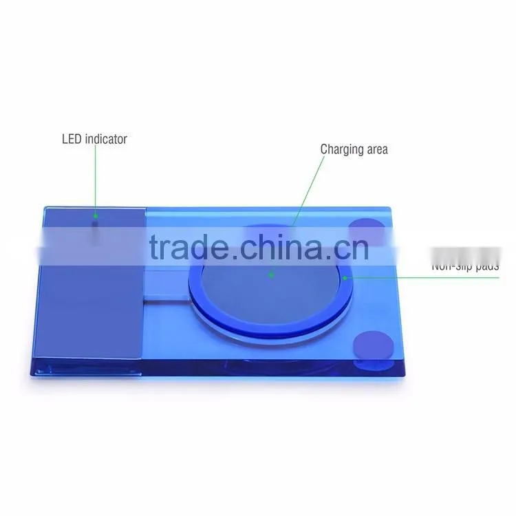 2016 Cool LED Indicator Charging QI Standard Wireless Charger Receiver For iPhone Samsung