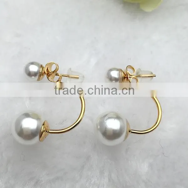 cheap price pearl designs fake double pearl earring