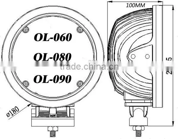 7inch round 12v 90w led driving light for automotive off road use