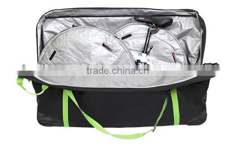 Polyester Bicycle carry Bag Folding Bike Bag with Wheels with two pieces spare tire RYB075