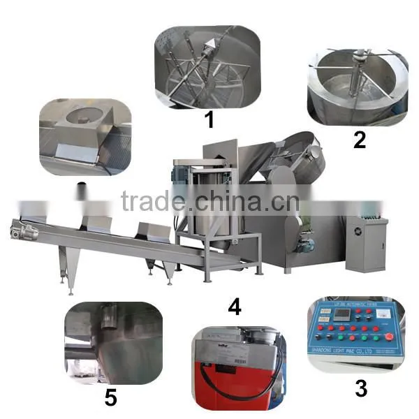 Induction French Fries Peanut Automatic Batch Fryer Machine