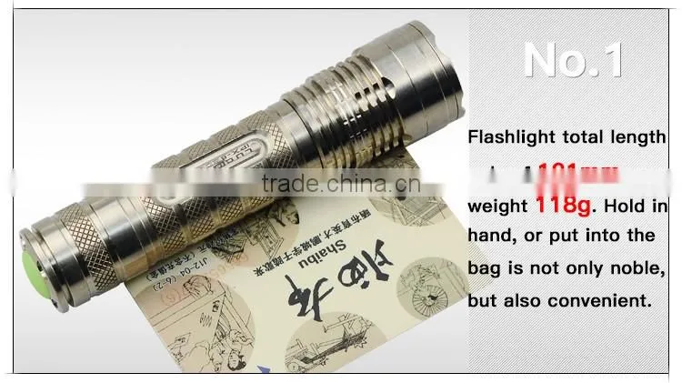 Top Quality Customized recharge portable XML L2 edc Titanium Alloy LED watt flashlight