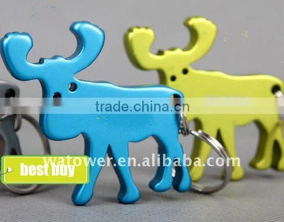 Watower good quality animal shape metal Keychain bottle opener