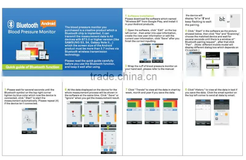 Hot Sell Home Digital Arm Blood Pressure Monitor Bluetooth Blood Pressure Monitor