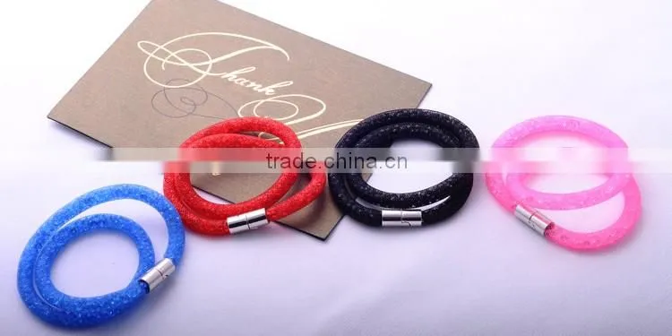 <<<2016 top selling fashion women lady stardust mesh crystal Bracelets & Bangles/