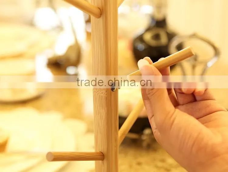 Bamboo cup hanger rack