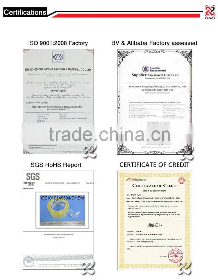 High quality for bopp carton sealing packing tape custom