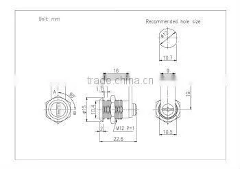 12 Micro / Mini Key Cam Lock