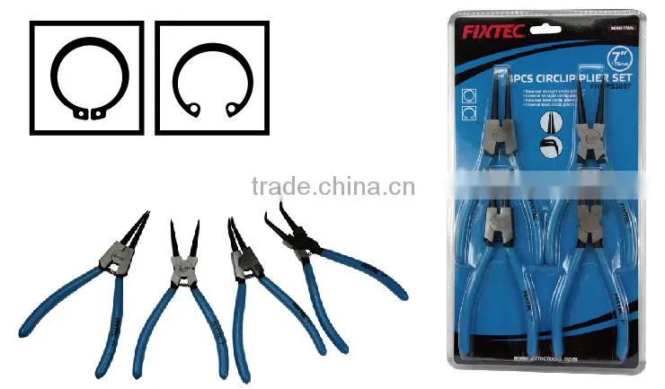 Fixtec Hand Tool 7 Inch 180mm cheap 4 Pcs Internal Circlip Plier set
