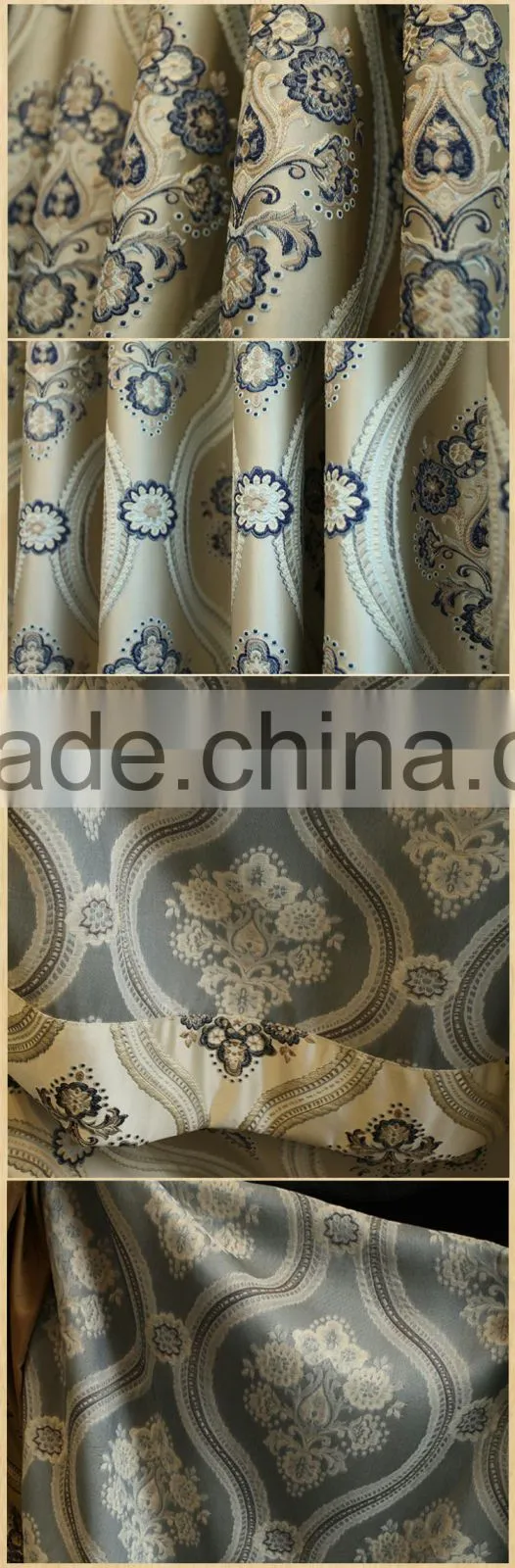 luxury curtain fabric villa using floral pattern design Arabic jacquard curtain style