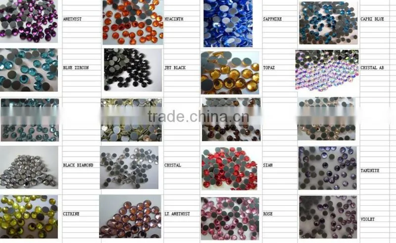 2015 high quality double flat glue ss20 crystal dmc rhinestone hot fix for clothing,bags,shoes