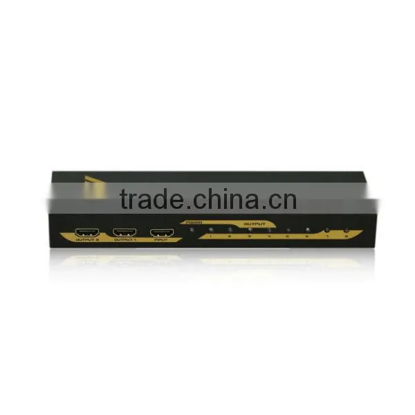 HDMI Splitter 4Kx2K Video 1X8 Splitter 1 in 8 Out Amplifier Dual Display For HDTV DVD PS3 Xbox