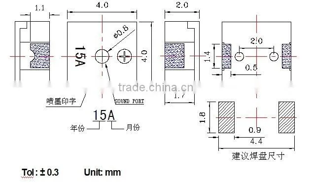 SMT4020 Passive SMD buzzer, small piezo electrical magnetic buzzer (FBELE)