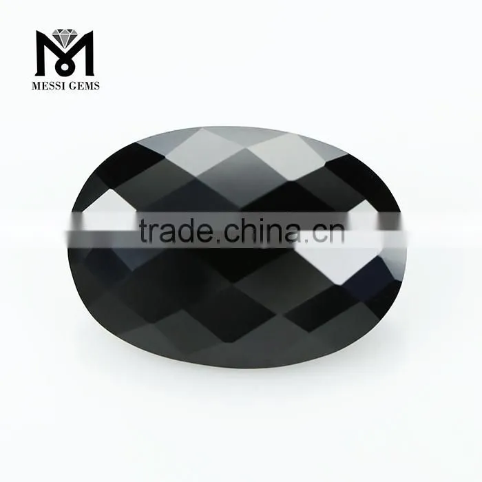 Synthetic 10x14MM Oval Loose Cheap Faceted Black Spinel Gemstone