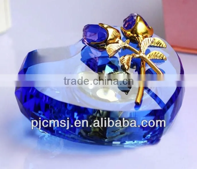 beautiful blue crystal musical instrument for birthday gift and decoration favors