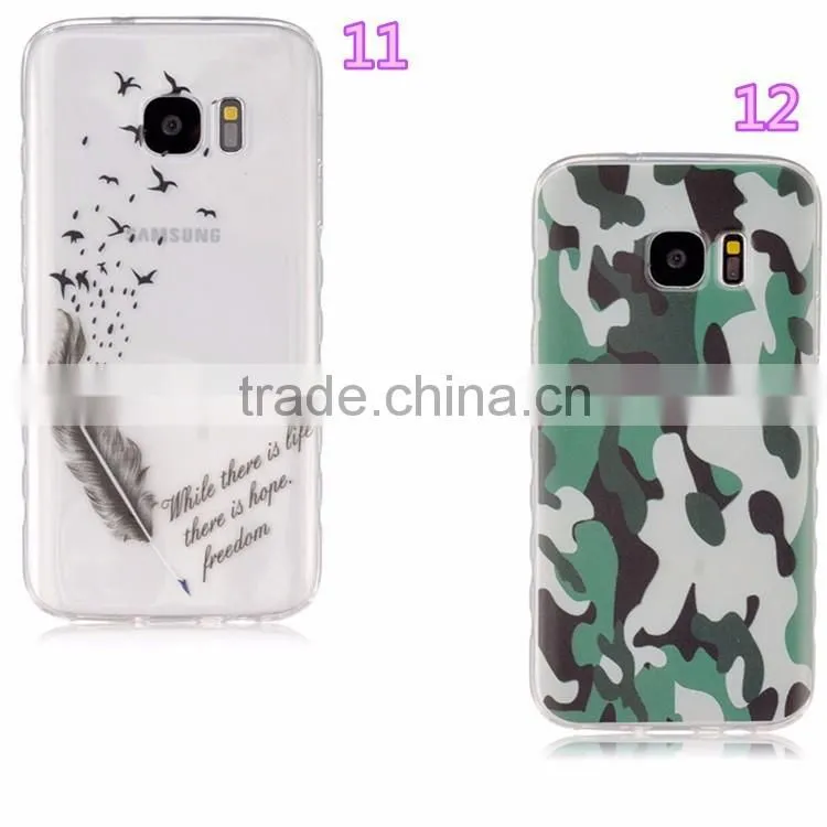 painted colored TPU Cover for Samsung Galaxy S7 edge S7 flowers Colorful soft tpu Case