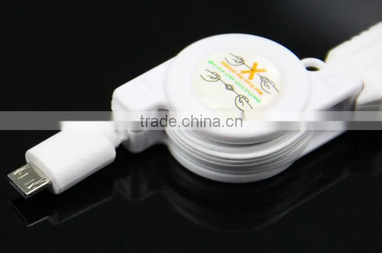 Hot selling micro 5pin retractable usb cable high speed and quality