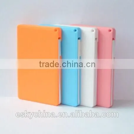 New products credit card power bank, exact same size as credit card,1400mAh battery ,Plastic Housing with cable