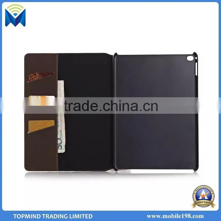 Best Price Retro Style Book Style Leather Case for iPad Pro with Card Slot