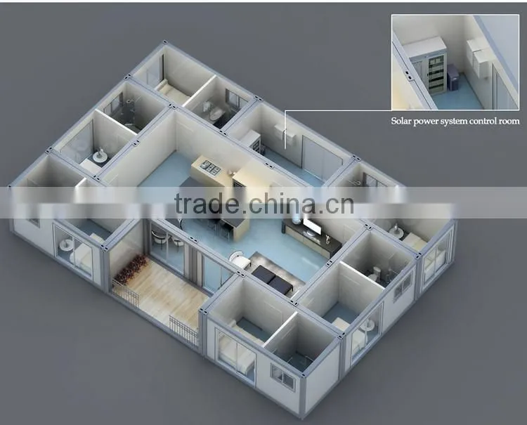 2016 China New Prefab Homes Modular Villa Prefab Flat Packed Container House