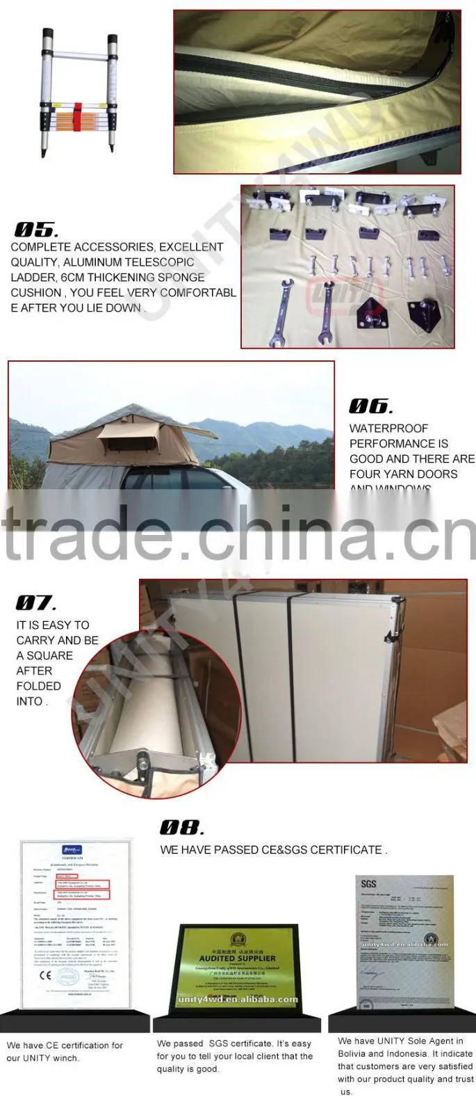 car auto parts china factory 4x4 roof top tent /4wd car tent /4X4 tent for jimny accessories