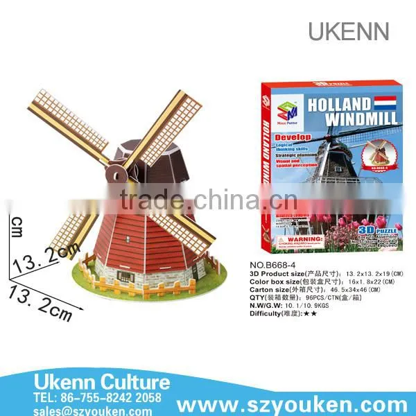 2015 Halloween Castle diy intelligent toys 3d paper jigsaw puzzle