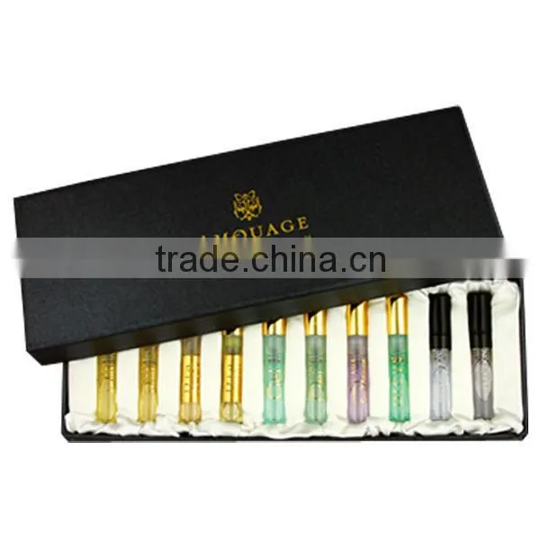 Factory price custom printed black luxury packaging paper perfume box