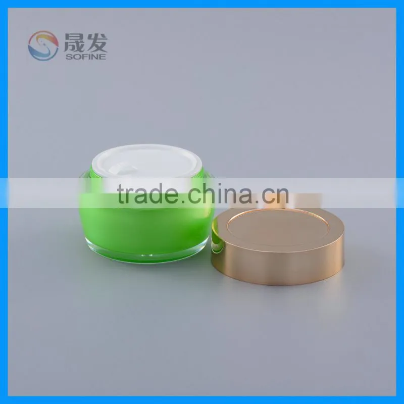 Gold screw cap acrylic cream jar