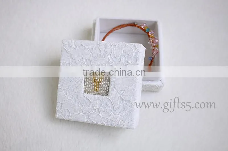 Personalized custom handmade made jewelry boxes with beaded name plate of Y