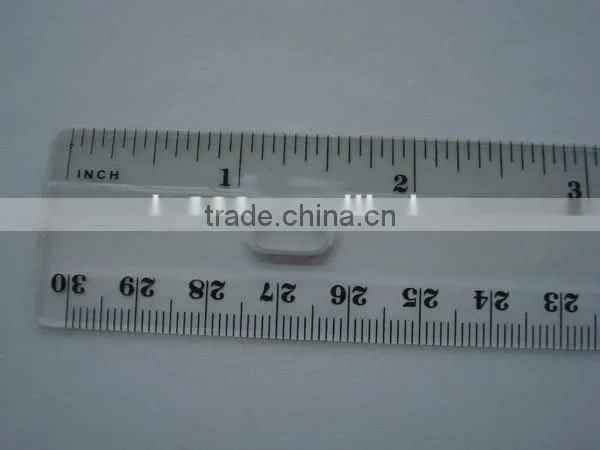 High quality transparent 30cm unfolding plastic ruler for school and office