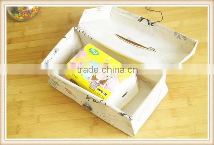 ZAKKA jute linen napkin tissue foldable box