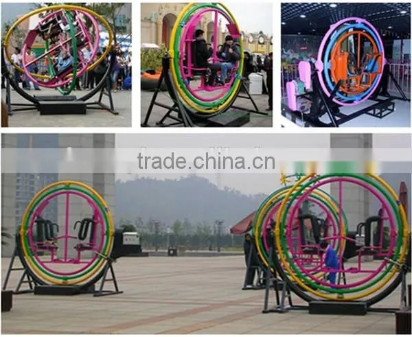 Outdoor thrilling rides human gyroscope standing human spaceball gyroscope rides for sale