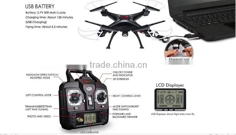China wholesale hot sale remote control Syma X5sc with 4 Channel Built-in 4 Axis Rc drone Helicopter With Camera