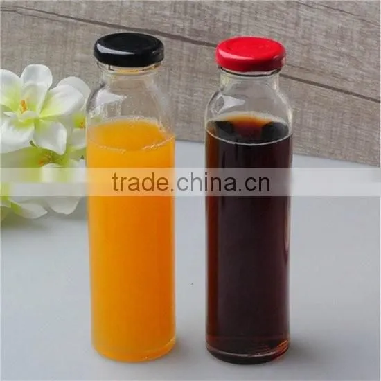 clear Heat-resistant sale of cheap glass bottles with stainless steel cap