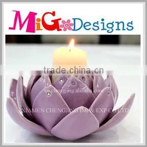 Fashionable Bird Design OEM Dolomite Ceramic Blue Candle Holder