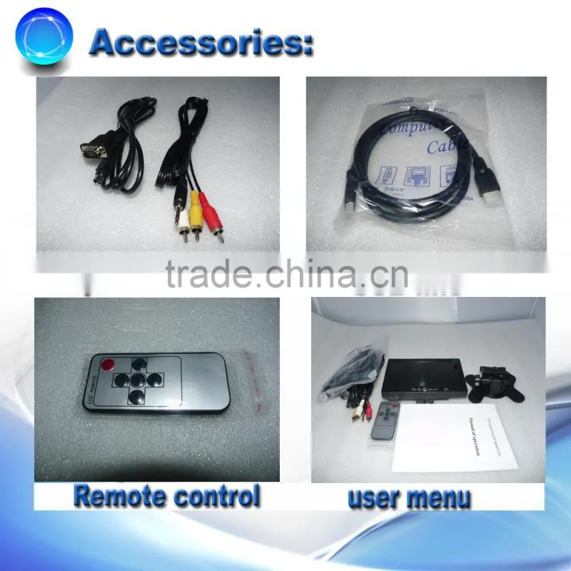 good sale 16:9 7" used car lcd usb monitor with hdmi input