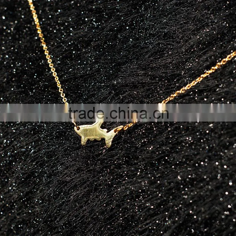 Stainless Steel Small Size Interchangeable Gold Shark Pendant Necklace