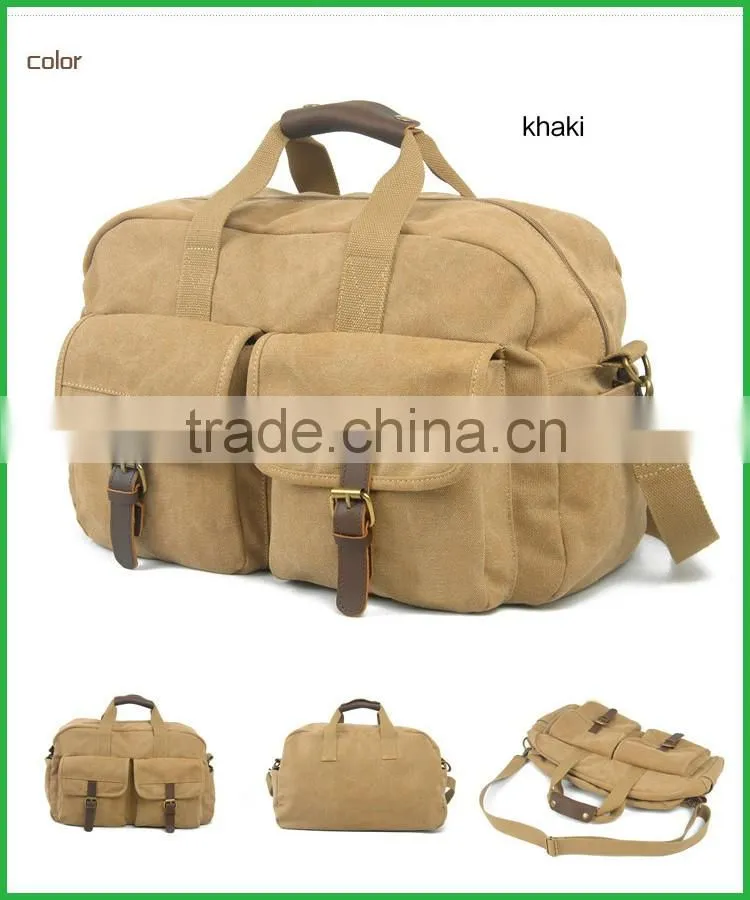Vintage Canvas Leather Foldable Luggage Travel Bags Cheap Price