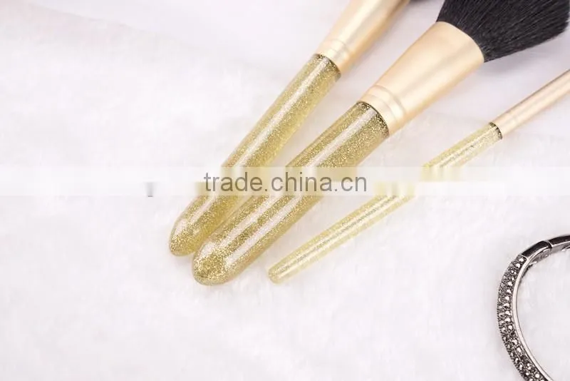 3pcs kabuki glitter makeup brush set,synthetic makeup brush set professional