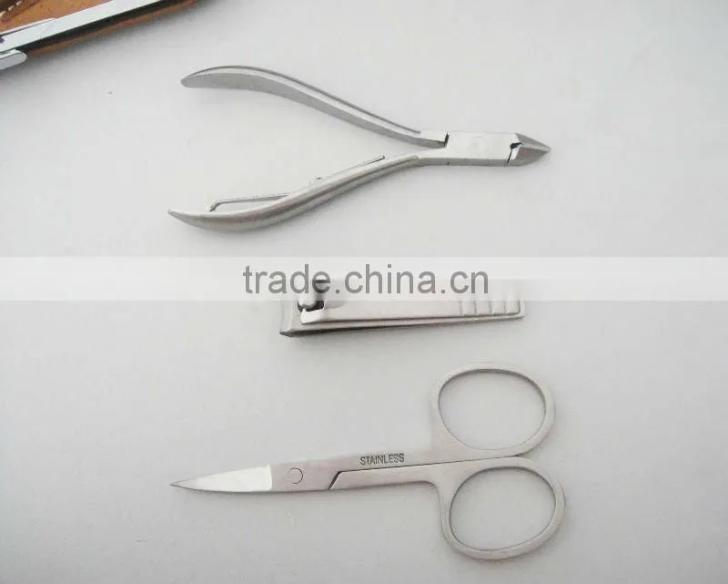 7PCS fancy color animal / snake leather print case carbon steel manicure Set - Direct Manufacturer