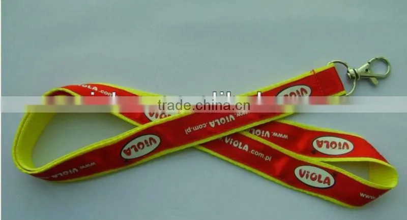 Custom Promotional satin ribbon stitched lanyards