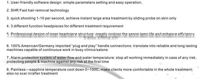 multifunctional ipl shr skin rejuvenation spider removal/nd yag laser tattoo temoval machine hair removal