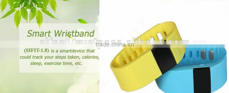 SIFIT-1.8 Waterpoof New Design Smart Wristband, it can Communicate with Smart Phone Via Bluetooth.