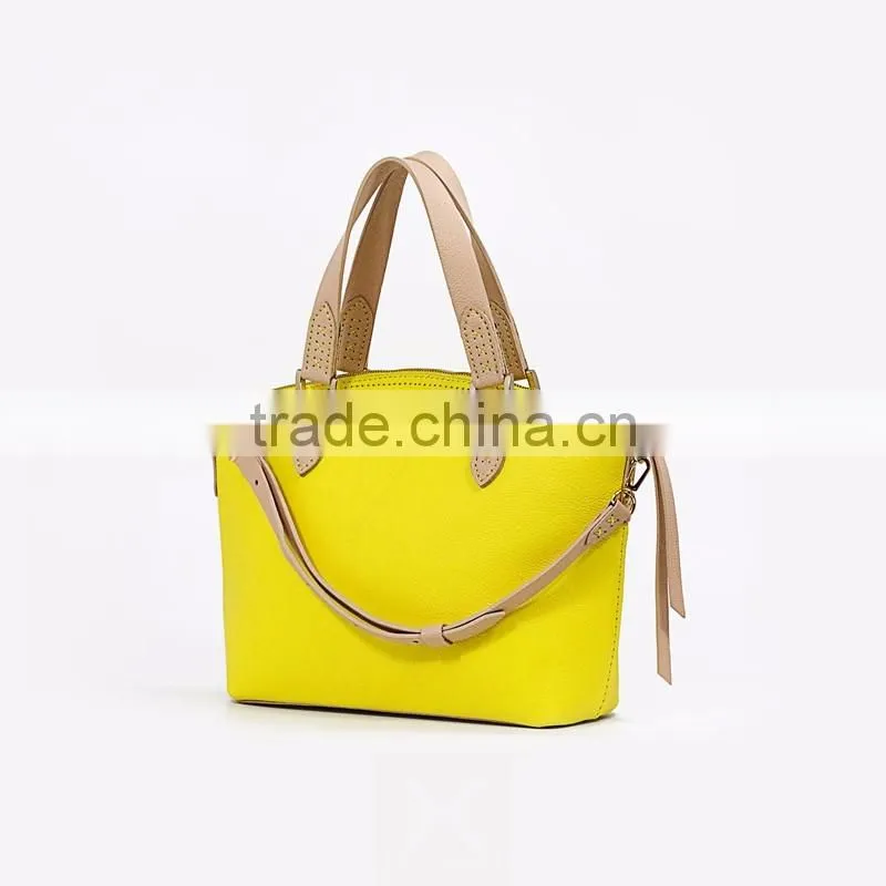 EVA Leather Handbags - Cowhide - Yellow