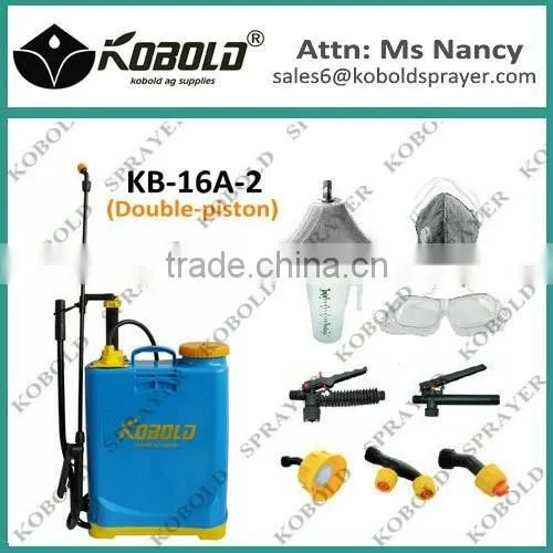 (605908) Double piston 16L plastic knapsack manual agricultural sprayer