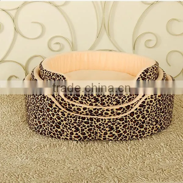 low MOQ fashion coloful leopard print Cotton Stuffed Round Shaped cat bed