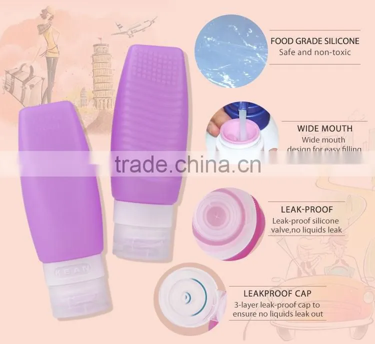 New design silicone travel bottle with makeup brudh cleaner