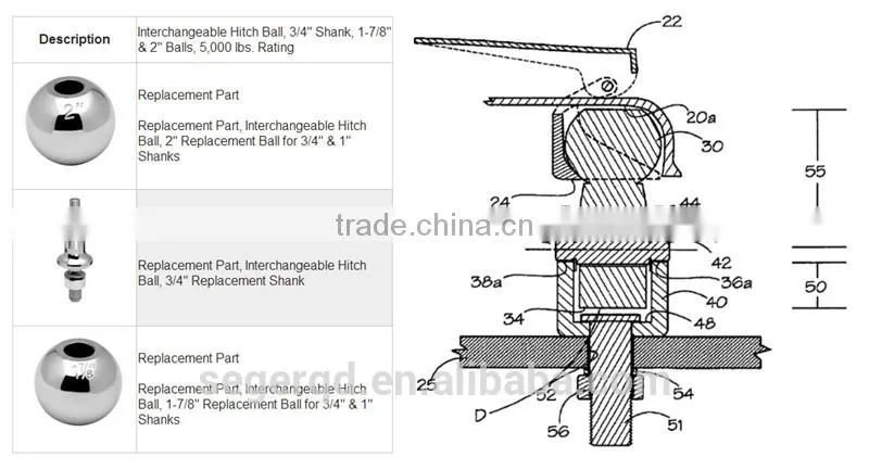 1-7/8" Trailer Ball Hitch/Tow Balls
