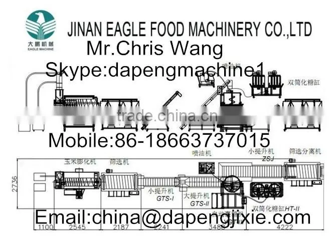 High quality american popcorn production line Mr.Chris Mobile:0086 18663737015 Skype:dapengmachine1 Trademanager: cn1501493484