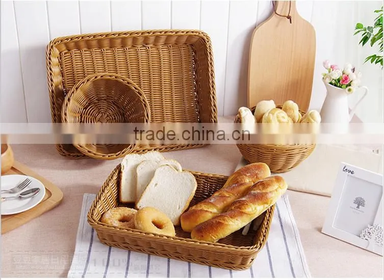 wholesale kind of woven rattan bread basket